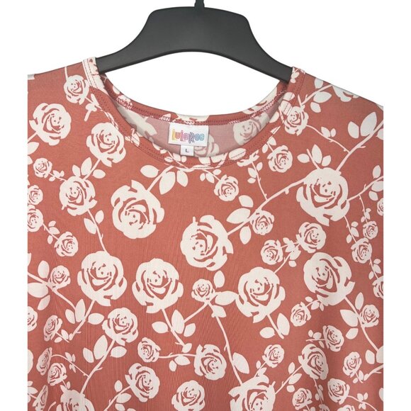 LuLaRoe Maria Floral Maxi Dress Pink & White Short Sleeve Large - Picture 13 of 15